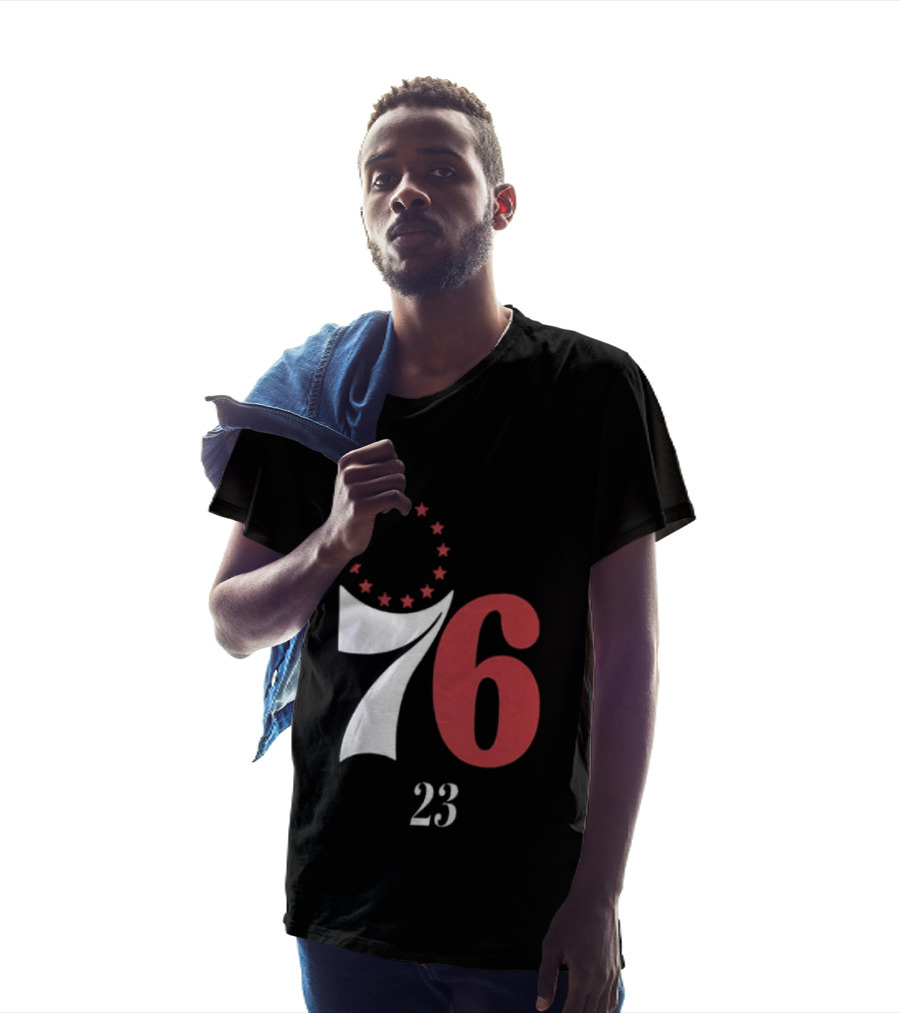 LeBron James Philadelphia 76ers Red In The Paint 23 Number 76 Stars T-Shirt