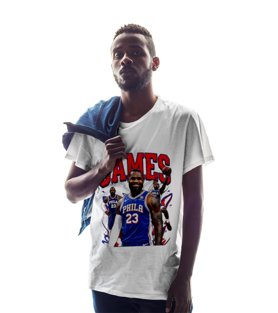 Philadelphia 76ers LeBron James 2026 Basketball Player T-Shirt