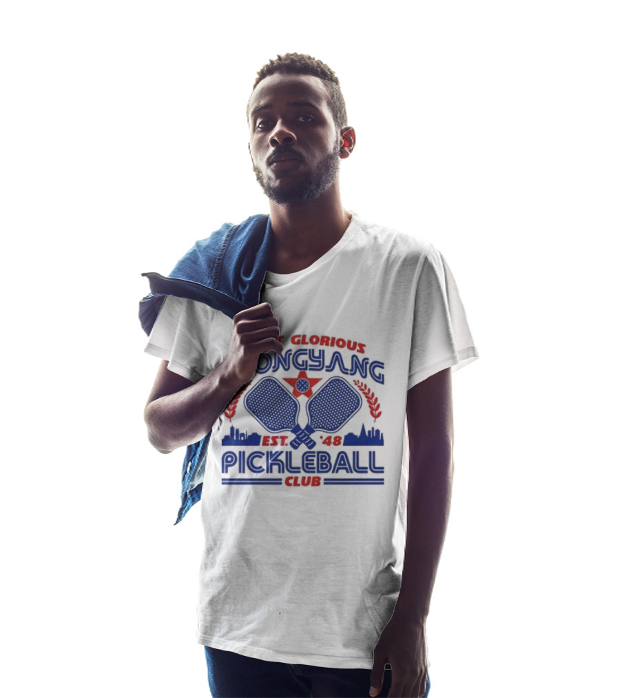 Most Glorious Pyongyang Pickleball Club Established 1948 Retro Paddle T-Shirt