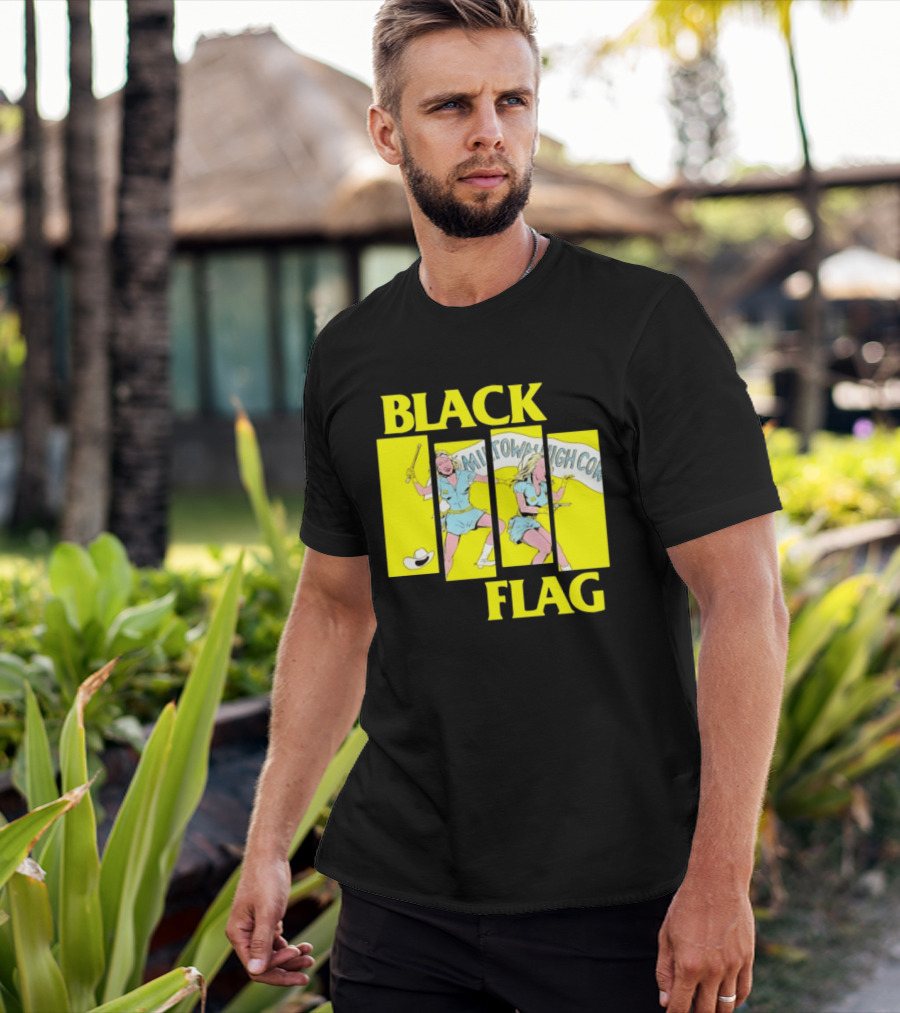 Black Flag Midtown High Comix Punk Rock Mid 20th Century T-Shirt
