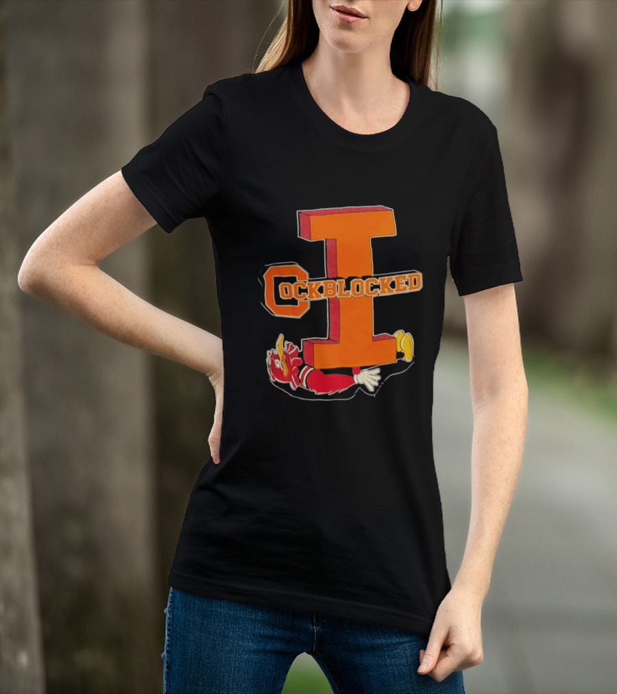 Cockblocked Illinois Fighting Illini Big I Defeat T-Shirt