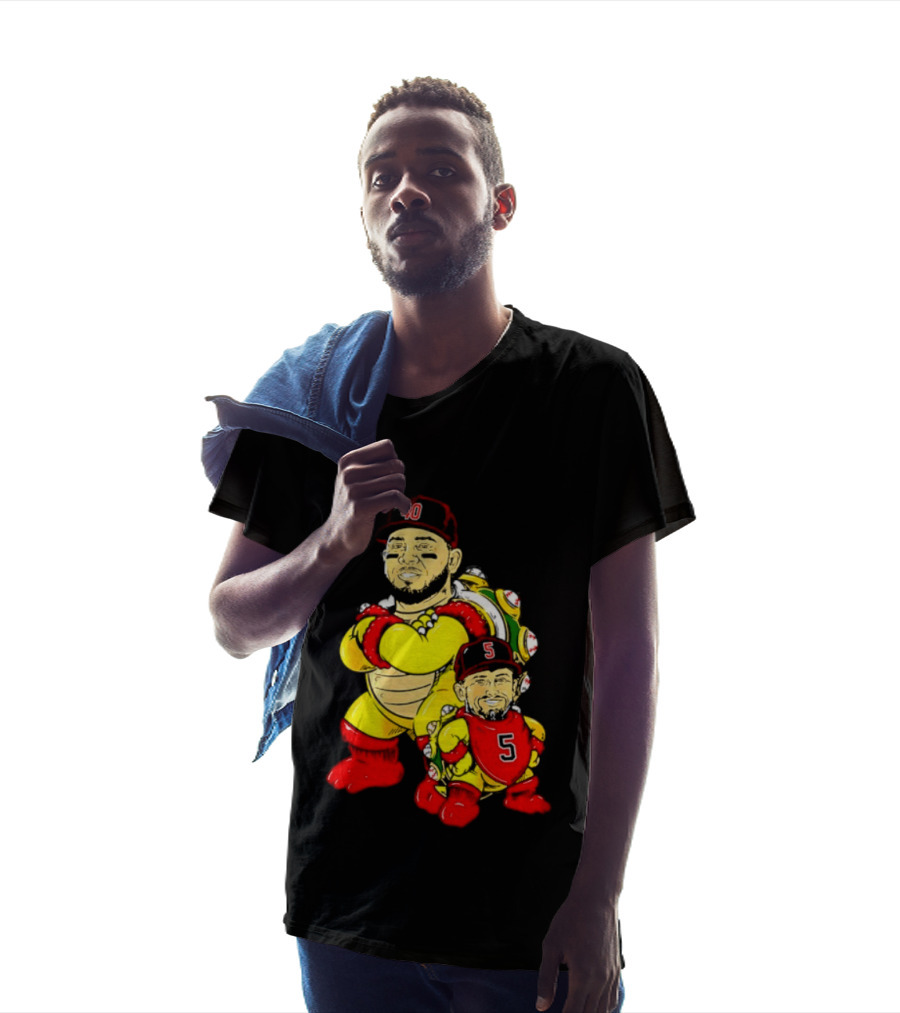 St Louis Cardinals Yadier Molina Albert Pujols Bowser Caricature 40 5 Red Cap T-Shirt