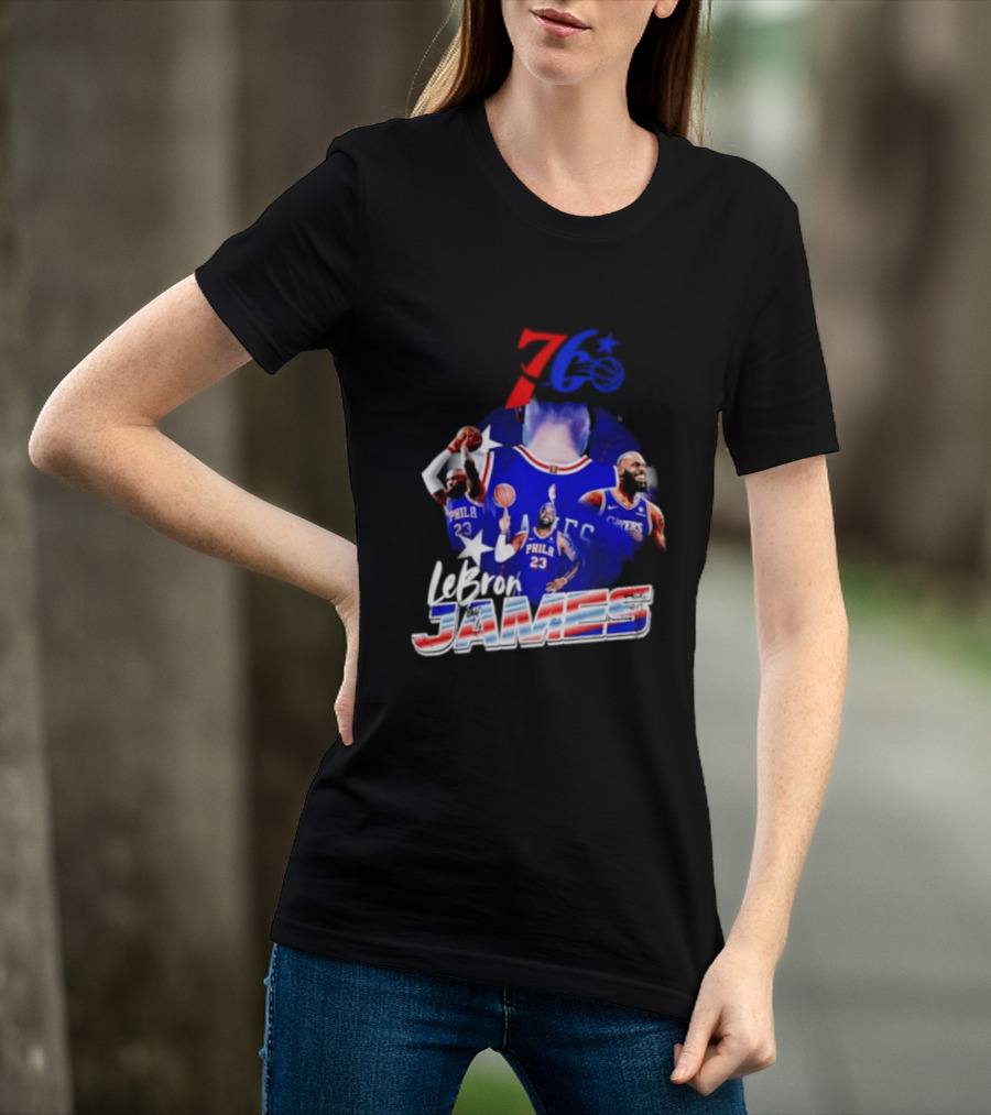 LeBron James Philadelphia 76ers 23 Player Collage T-Shirt