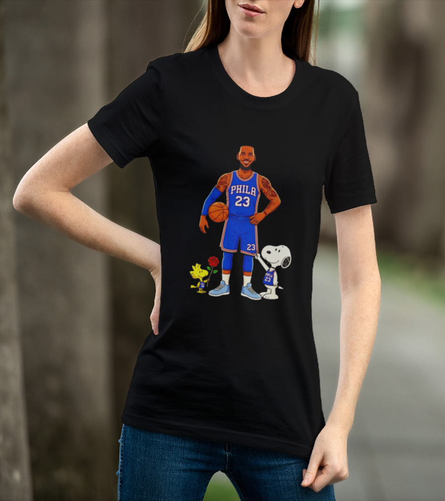 LeBron James Snoopy Woodstock Philadelphia Phila 23 Basketball T-Shirt