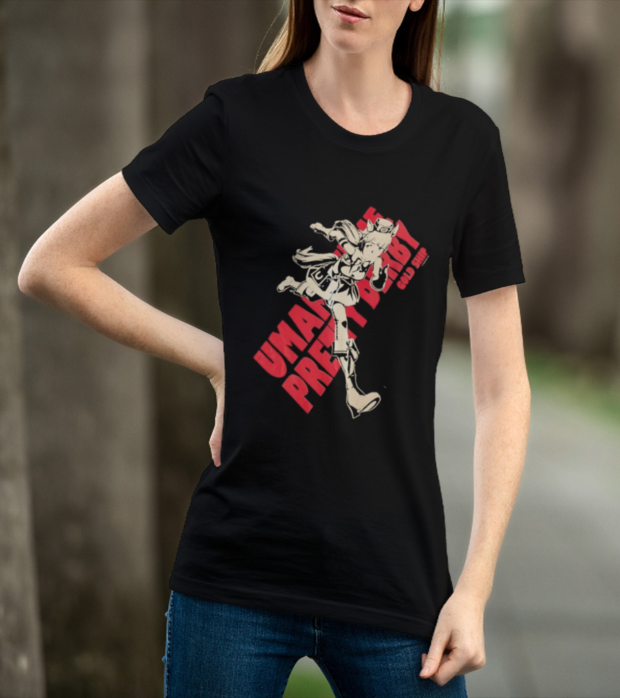 Umamusume Pretty Derby Gold Ship Anime Character Running Pose T-Shirt