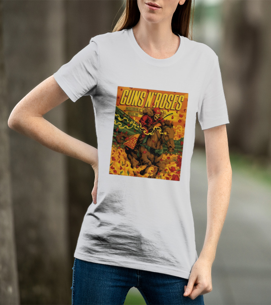 Guns N' Roses Saratoga Springs July 26 2026 Equestrian Skull Rider NY Event T-Shirt
