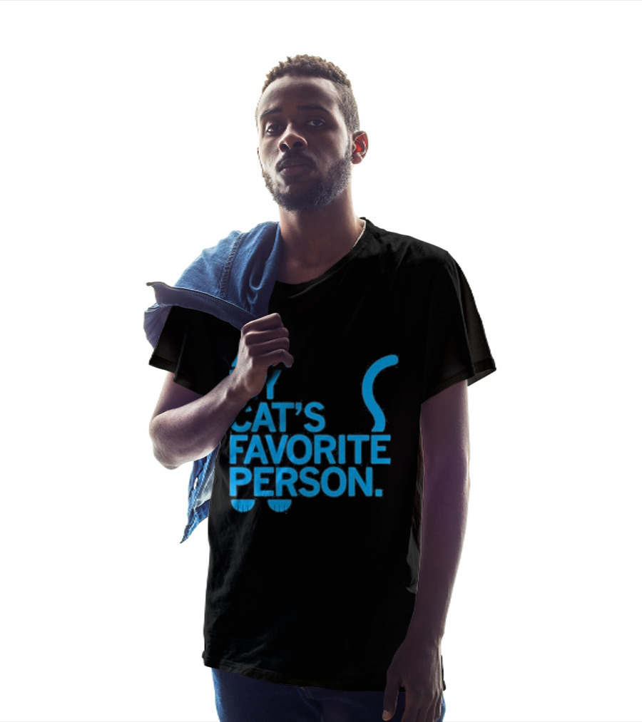 My Cat's Favorite Person Cat Ears And Tail Blue T-Shirt
