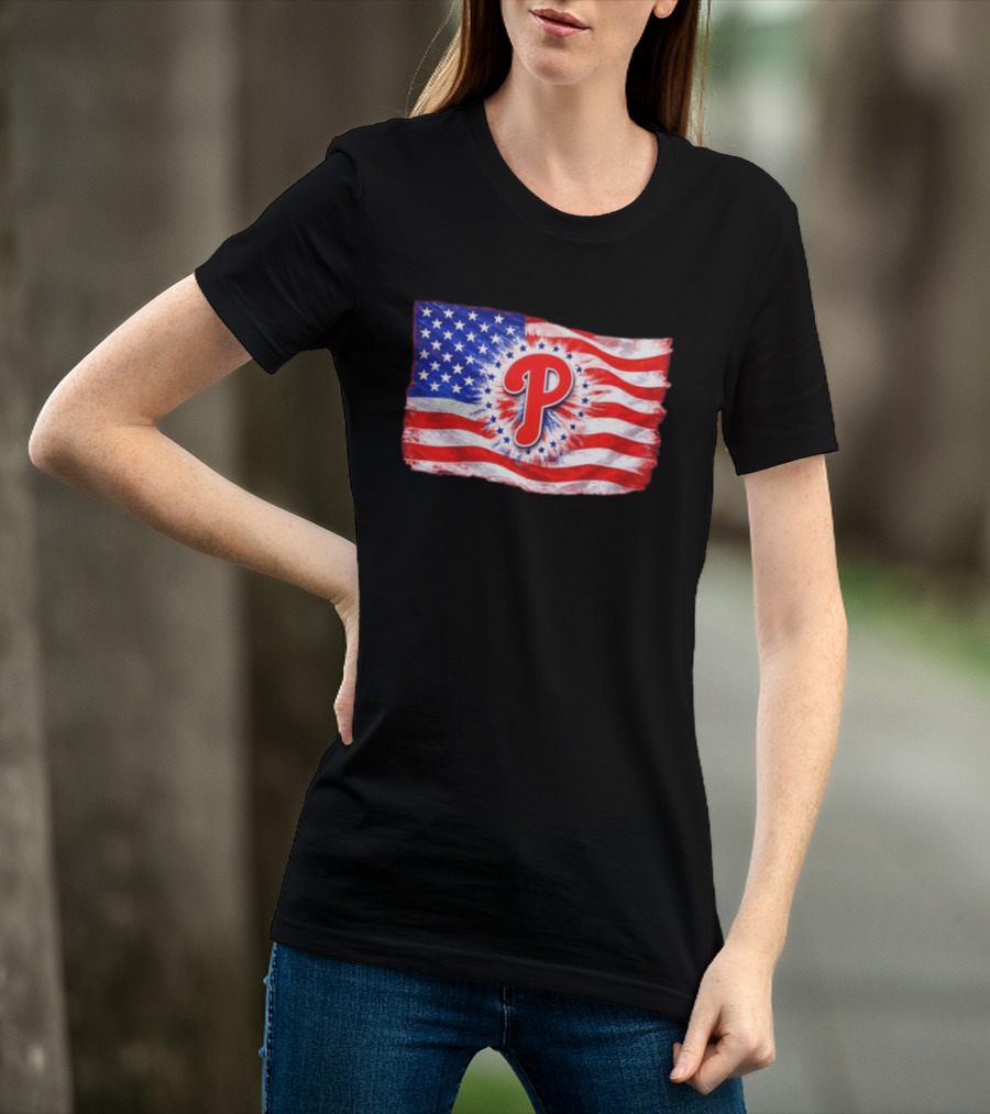 Phillies Patriotic American Flag Philadelphia Baseball 250th Anniversary Independence Day T-Shirt