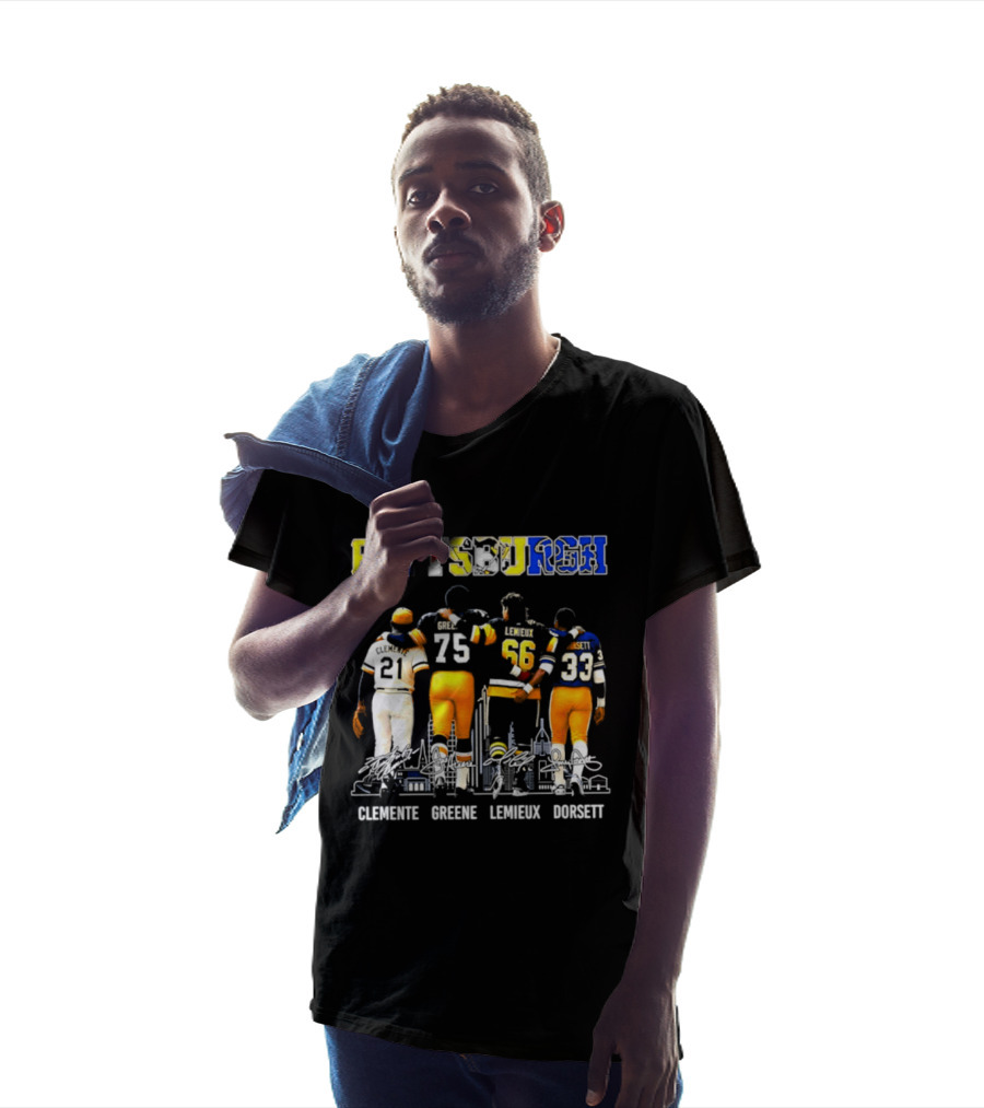 Pittsburgh Sports Legends Clemente Greene Lemieux Dorsett T-Shirt