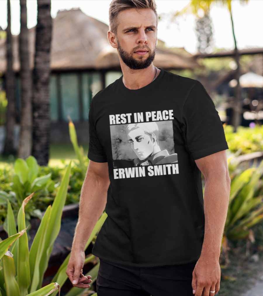 Rest In Peace Erwin Smith Anime Tribute Wings T-Shirt