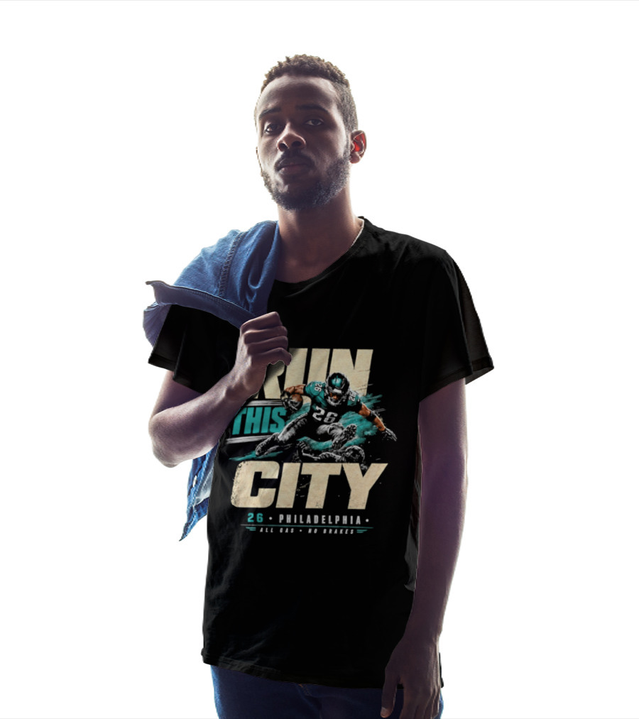 Philadelphia Eagles 26 Run This City All Gas No Brakes T-Shirt