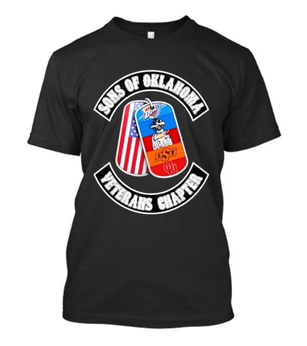 Sons Of Oklahoma Veterans Chapter OKC Thunder Tulsa Oilers American Flag Oklahoman Pride T-Shirt
