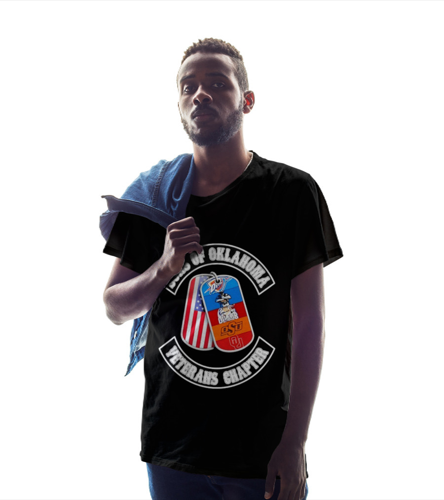 Sons Of Oklahoma Veterans Chapter OKC Thunder Tulsa Oilers American Flag Oklahoman Pride T-Shirt