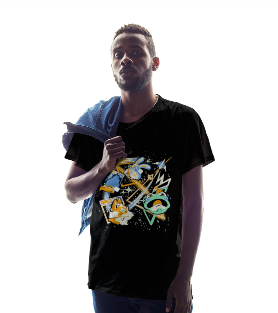 Star Fox Team Collage Falco Lombardi Peppy Hare Retro Style Graphics Gaming Nostalgia T-Shirt