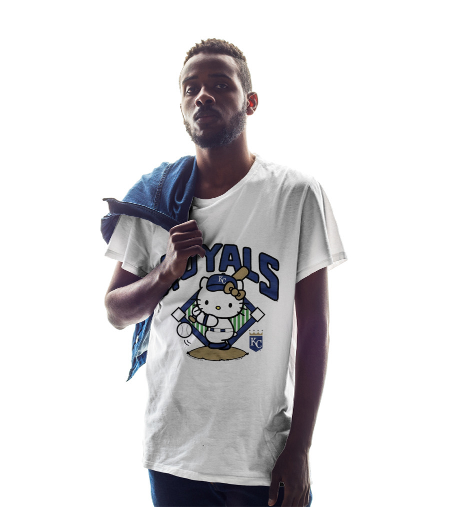 Hello Kitty Royals Baseball KC Batting Scene T-Shirt