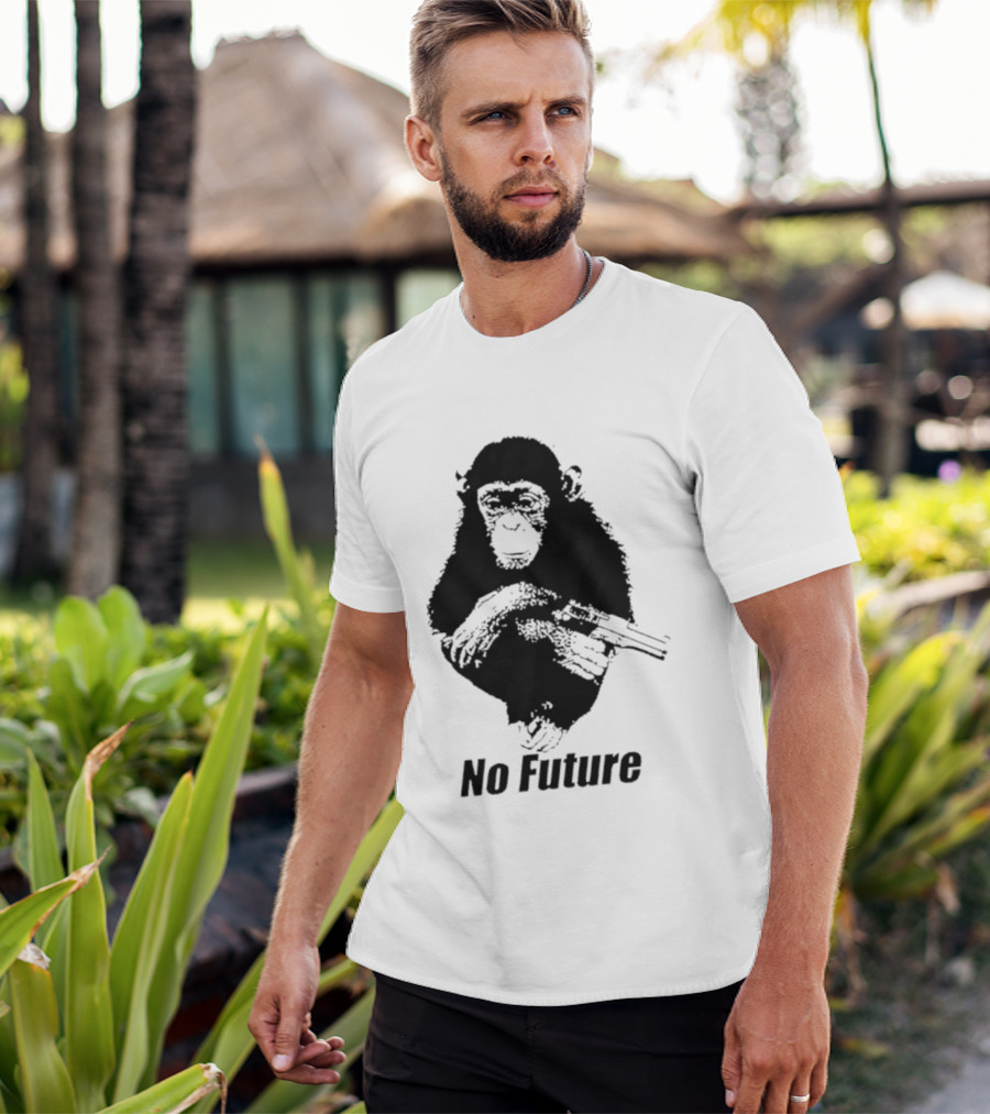 Monkey No Future With Gun T-Shirt