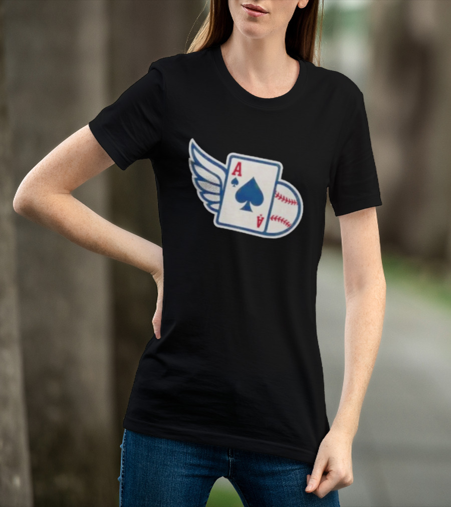 Ace Of Spades Baseball Winged Playing Card T-Shirt