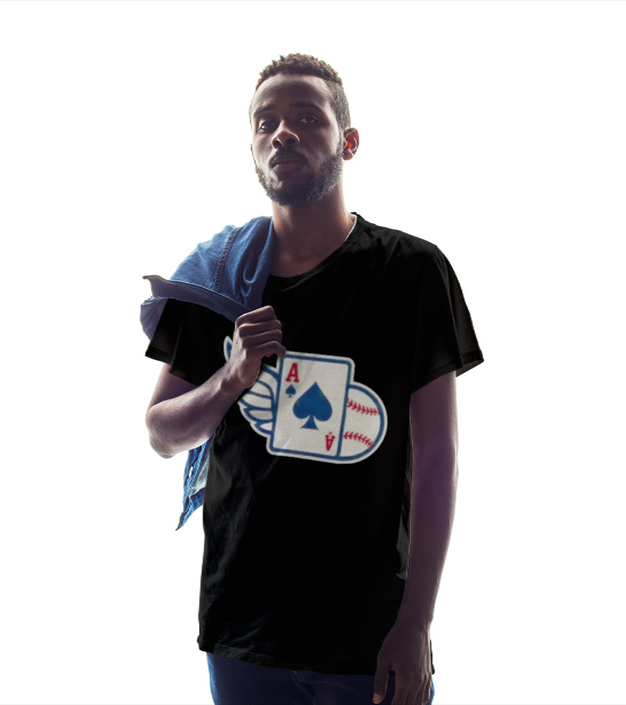 Ace Of Spades Baseball Winged Playing Card T-Shirt