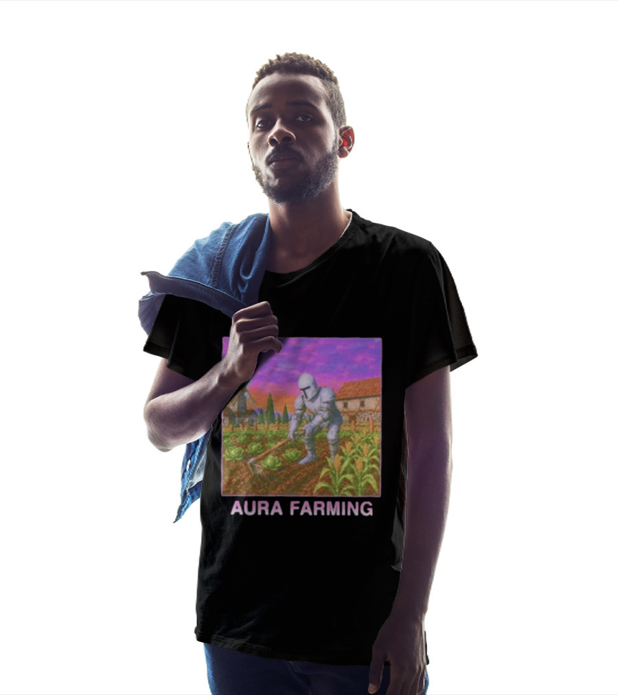 Aura Farming Knight Medieval Meme Windmill Crops Cabbage Garden T-Shirt