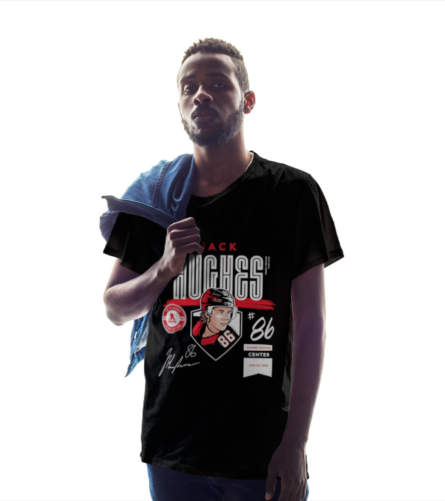 Jack Hughes 86 New Jersey Devils NHL Players Association Center 2026 All Star T-Shirt