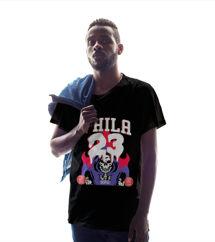 PHILA 23 Skeleton Grim Reaper Spooky Philly Worst Eternal T-Shirt
