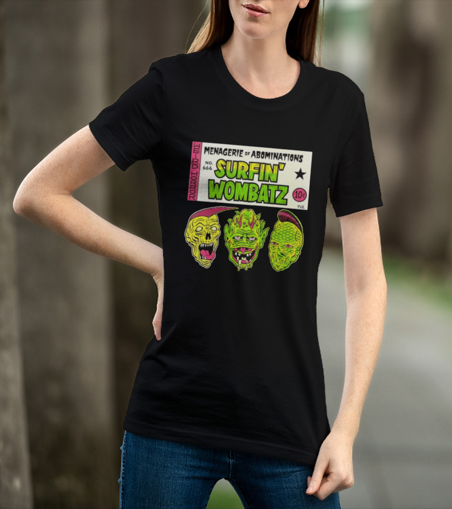 Weird Horror Menagerie Of Abominations No. 666 Surfin' Wombatz 10¢ PVH T-Shirt