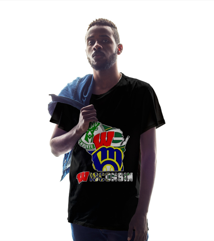 Milwaukee Bucks Green Bay Packers Milwaukee Brewers Collage Wisconsin T-Shirt