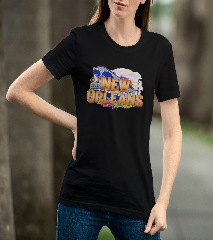 New Orleans Jazz Musical Vibes Trombone Balcony T-Shirt