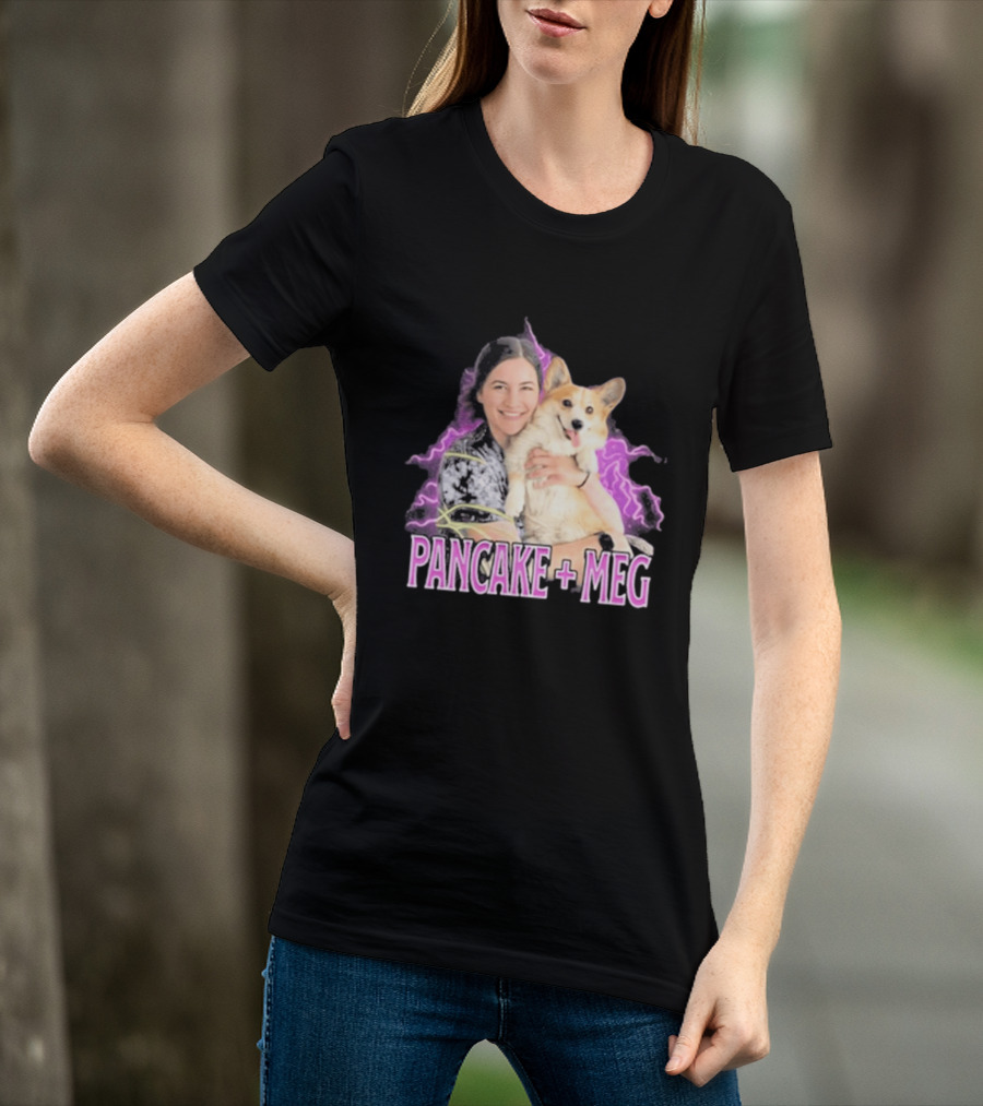 Pancake + Meg Electric Purple Corgi Hug T-Shirt