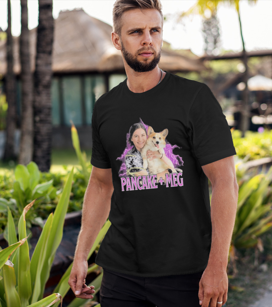 Pancake + Meg Electric Purple Corgi Hug T-Shirt