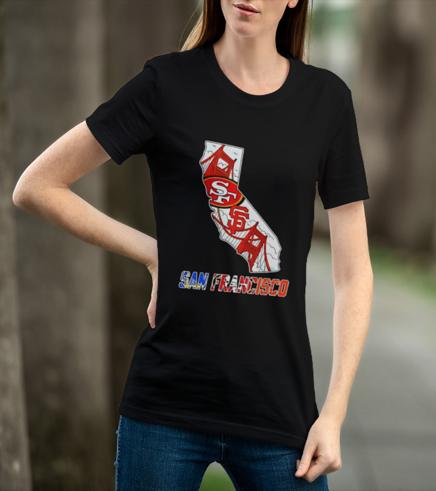 San Francisco 49ers Giants California Map T-Shirt