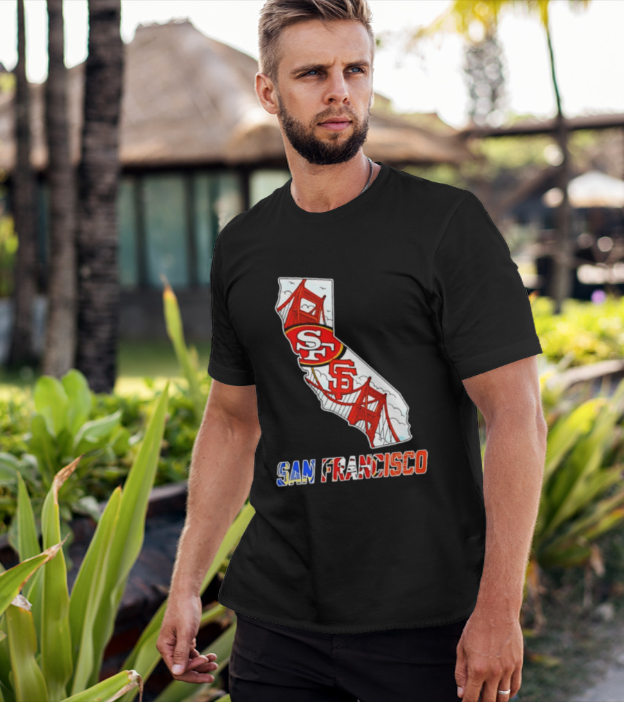 San Francisco 49ers Giants California Map T-Shirt