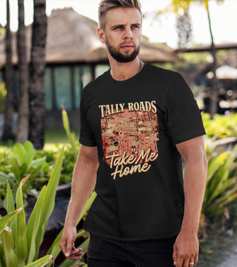 Tally Roads Map Take Me Home Tennessee Pensacola Stadium Monroe T-Shirt
