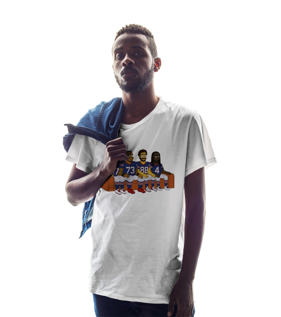Williams Buffalo Bills Simpsons Styled Characters NFL Jersey Numbers 17 73 88 4 T-Shirt