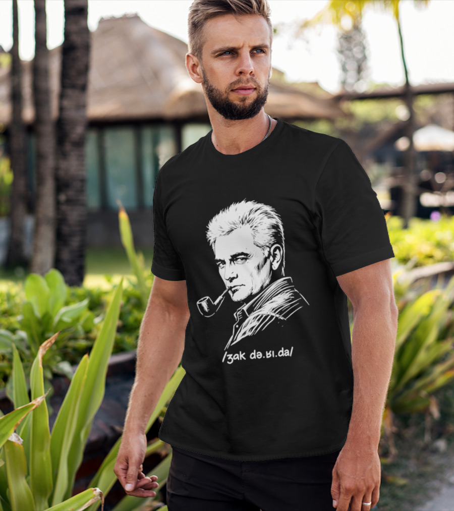 Jacques Derrida Zak De.ʁi.da Philosophy Pipe Sketch T-Shirt
