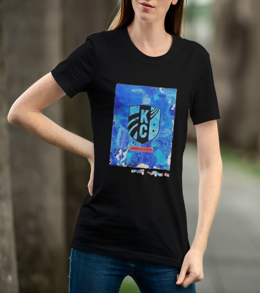 Kansas City Current KC Peace Freedom Blue T-Shirt