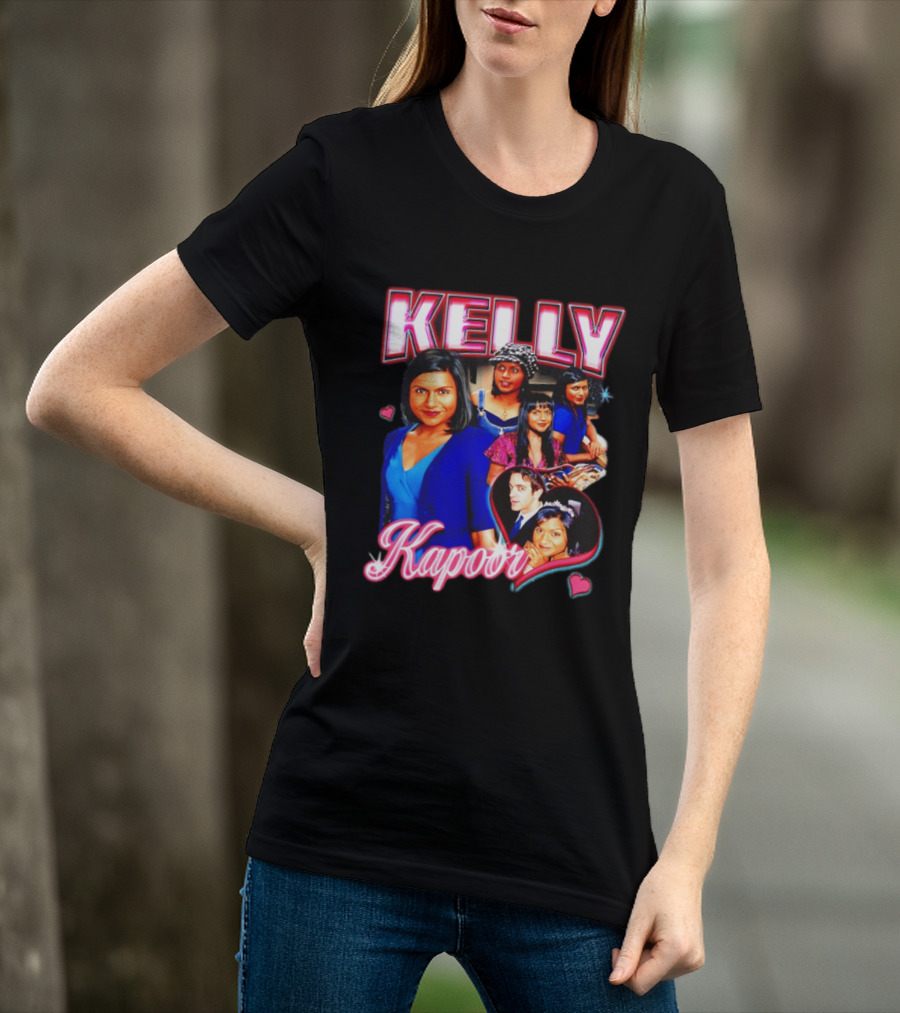 Kelly Kapoor 90s Bootleg Style With Hearts And Character Collage T-Shirt