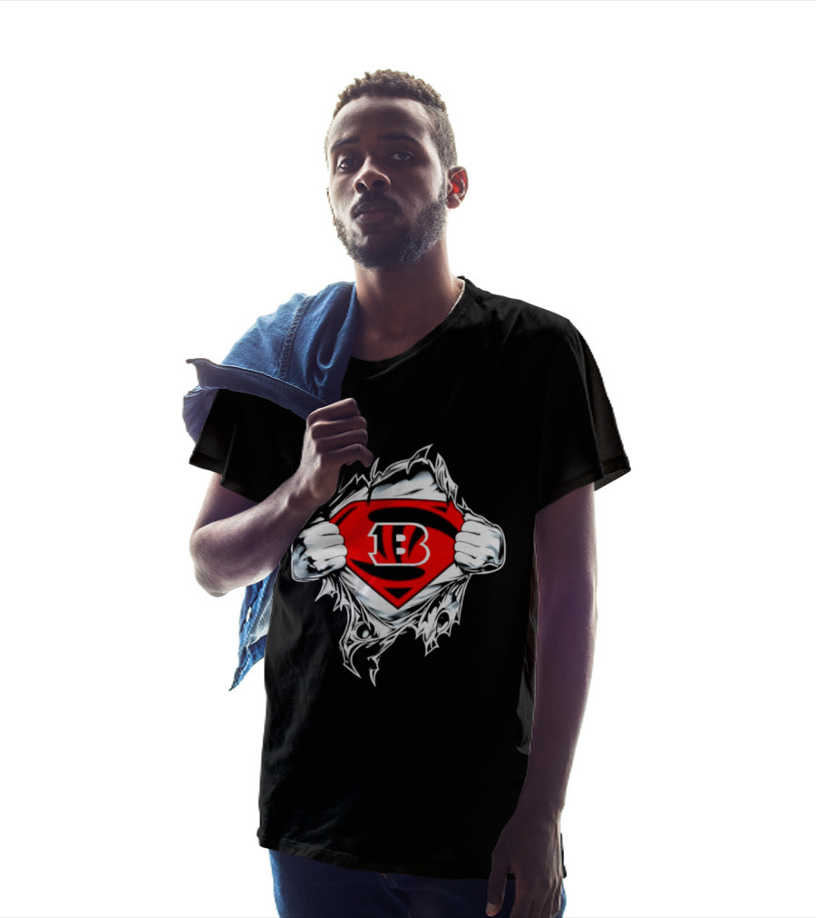 Cincinnati Bengals 13 Superman Symbol Football T-Shirt