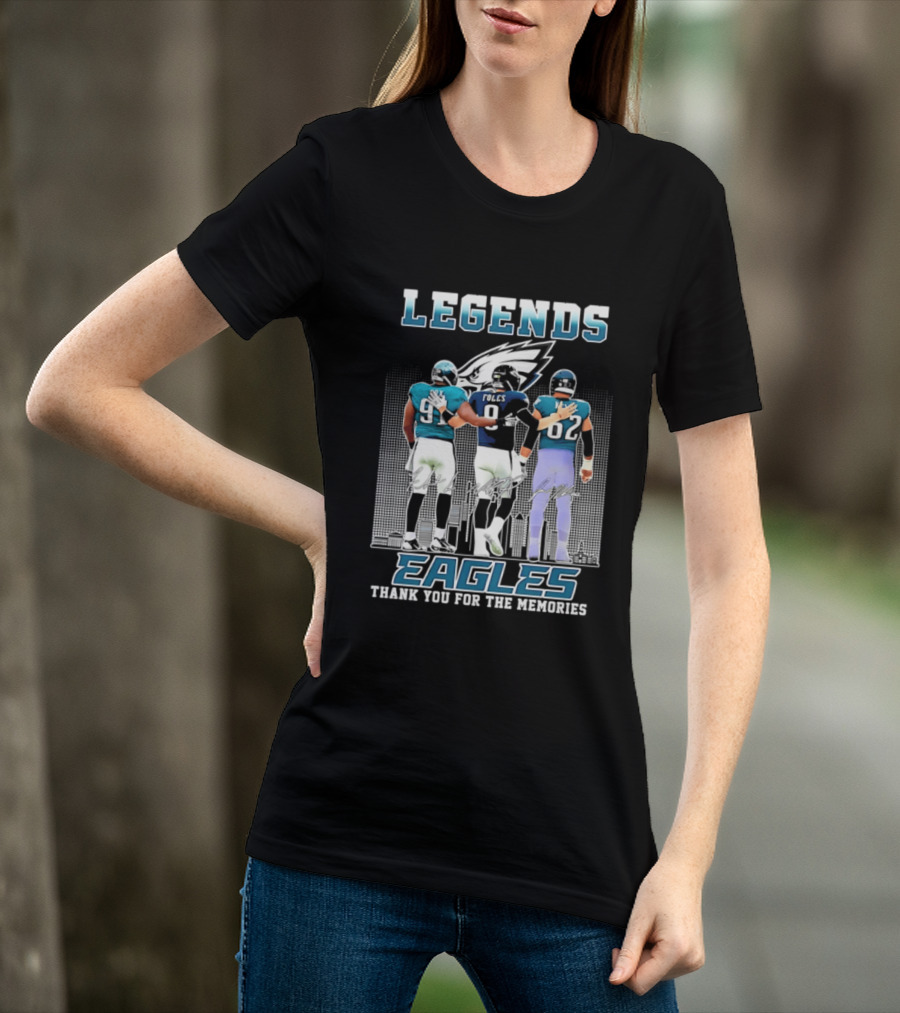 Eagles Legends Cox Foles Kelce Thank You For The Memories T-Shirt