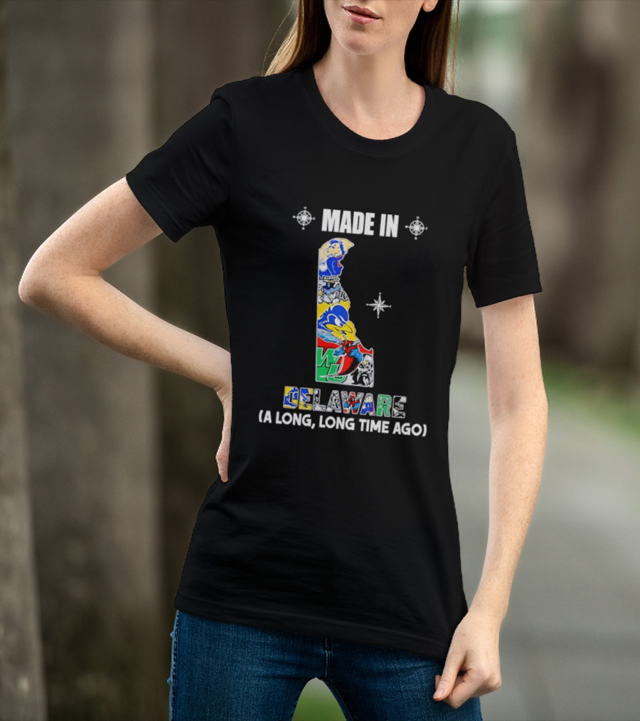 Made In Delaware A Long Long Time Ago State Map With Colorful T-Shirt