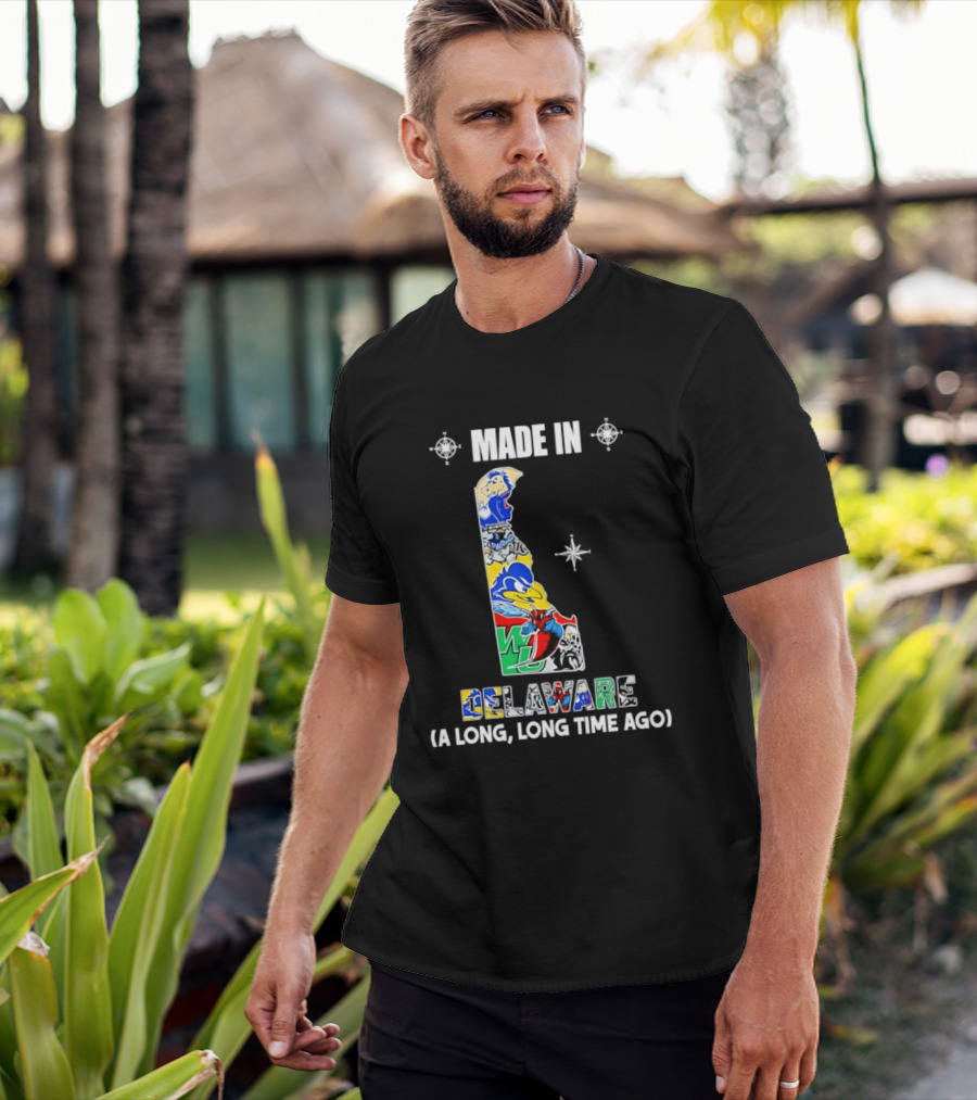 Made In Delaware A Long Long Time Ago State Map With Colorful T-Shirt