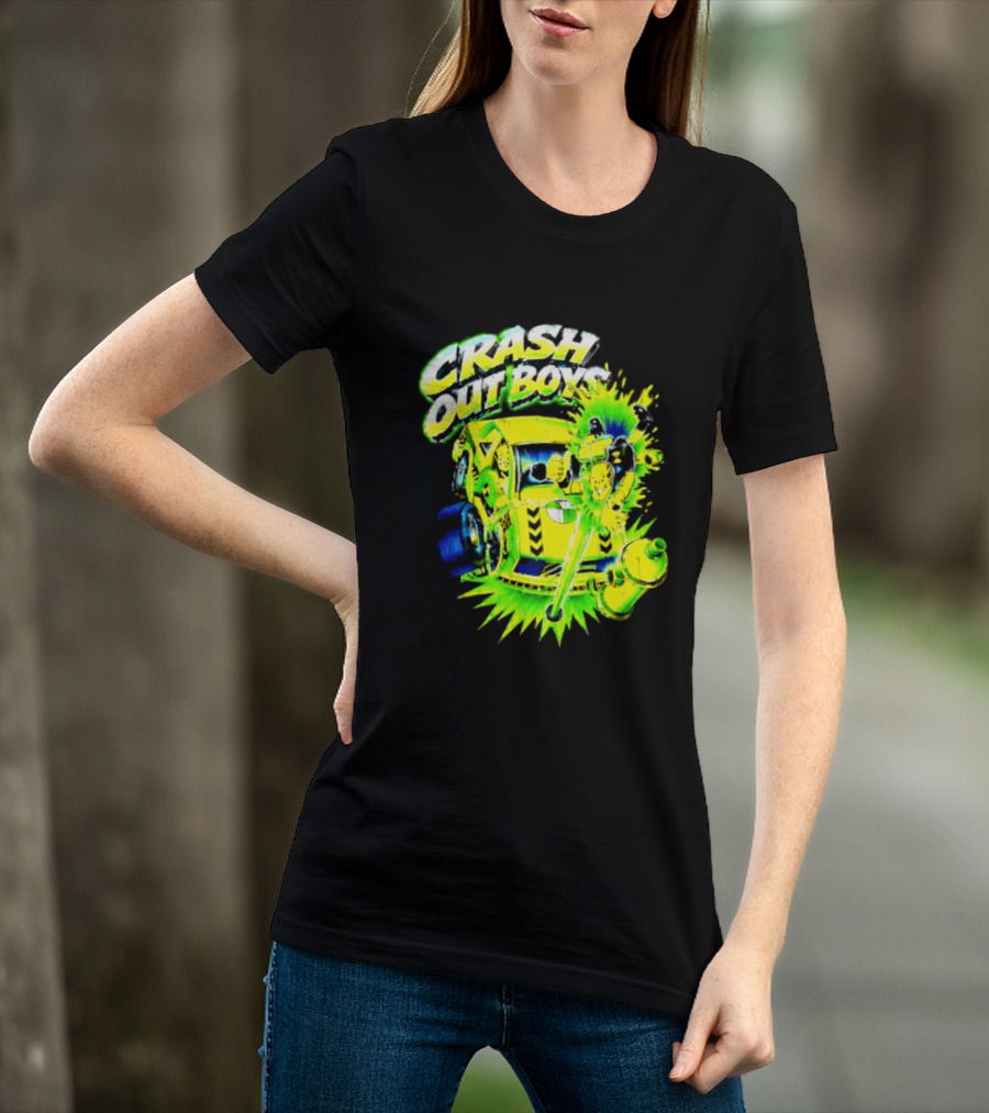 Crash Out Boys Neon Green Punk Streetwear Sludge T-Shirt