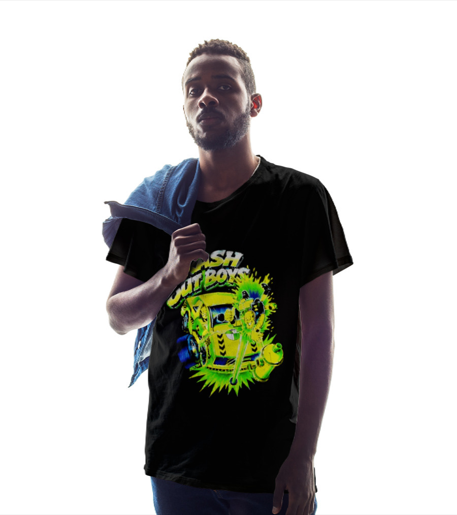 Crash Out Boys Neon Green Punk Streetwear Sludge T-Shirt