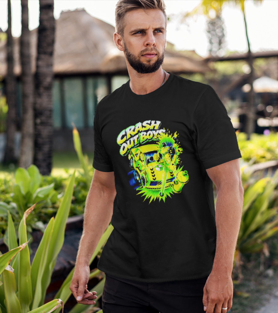 Crash Out Boys Neon Green Punk Streetwear Sludge T-Shirt