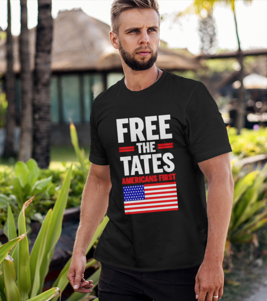 Free The Tates Americans First USA Flag T-Shirt
