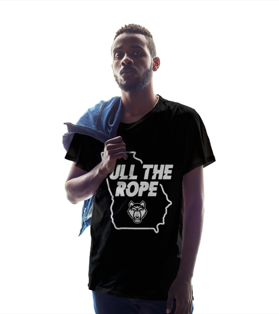 Pull The Rope Georgia Wolf Head Football T-Shirt