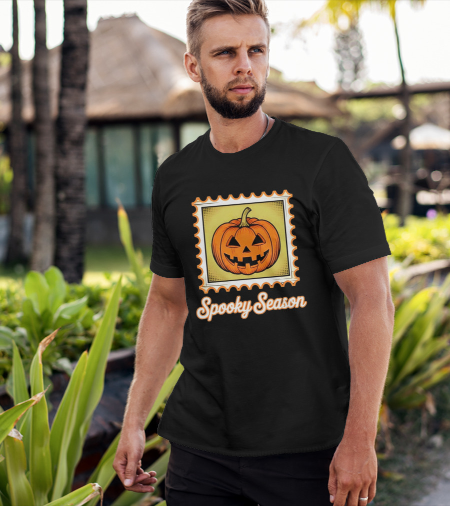Spooky Season Pumpkin Stamp Halloween T-Shirt