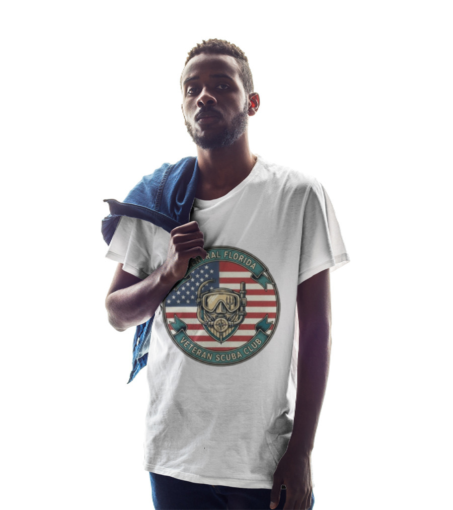 Central Florida Veteran Scuba Club American Flag Dive Mask T-Shirt