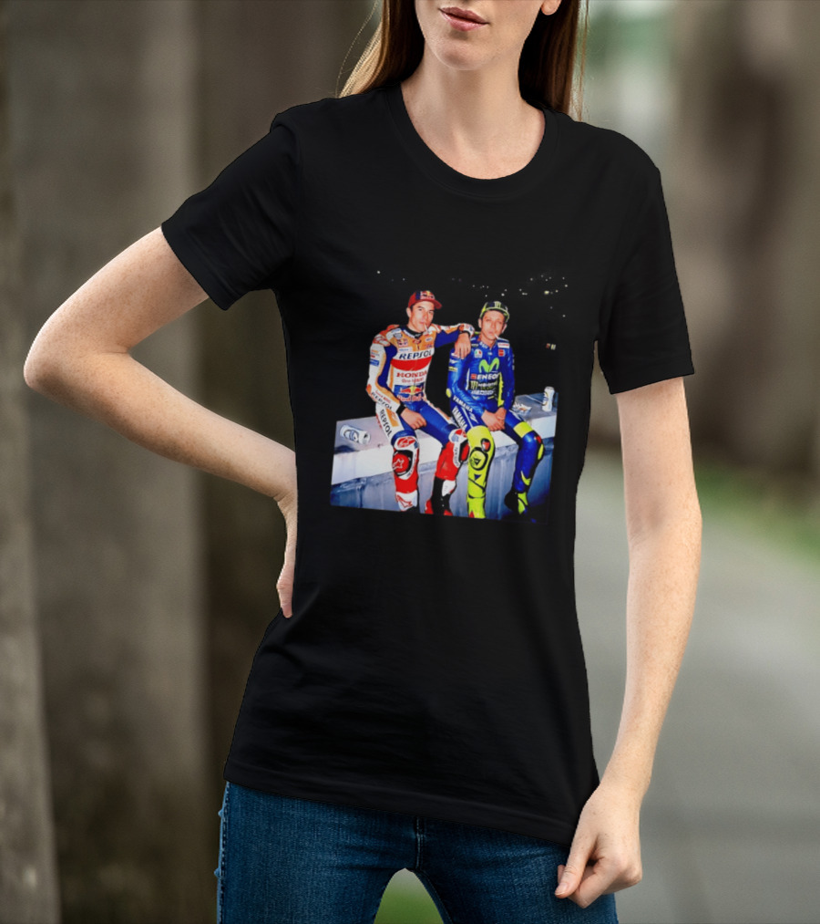 Valentino Rossi Marc Marquez MotoGP Repsol Yamaha Smoking Beer T-Shirt