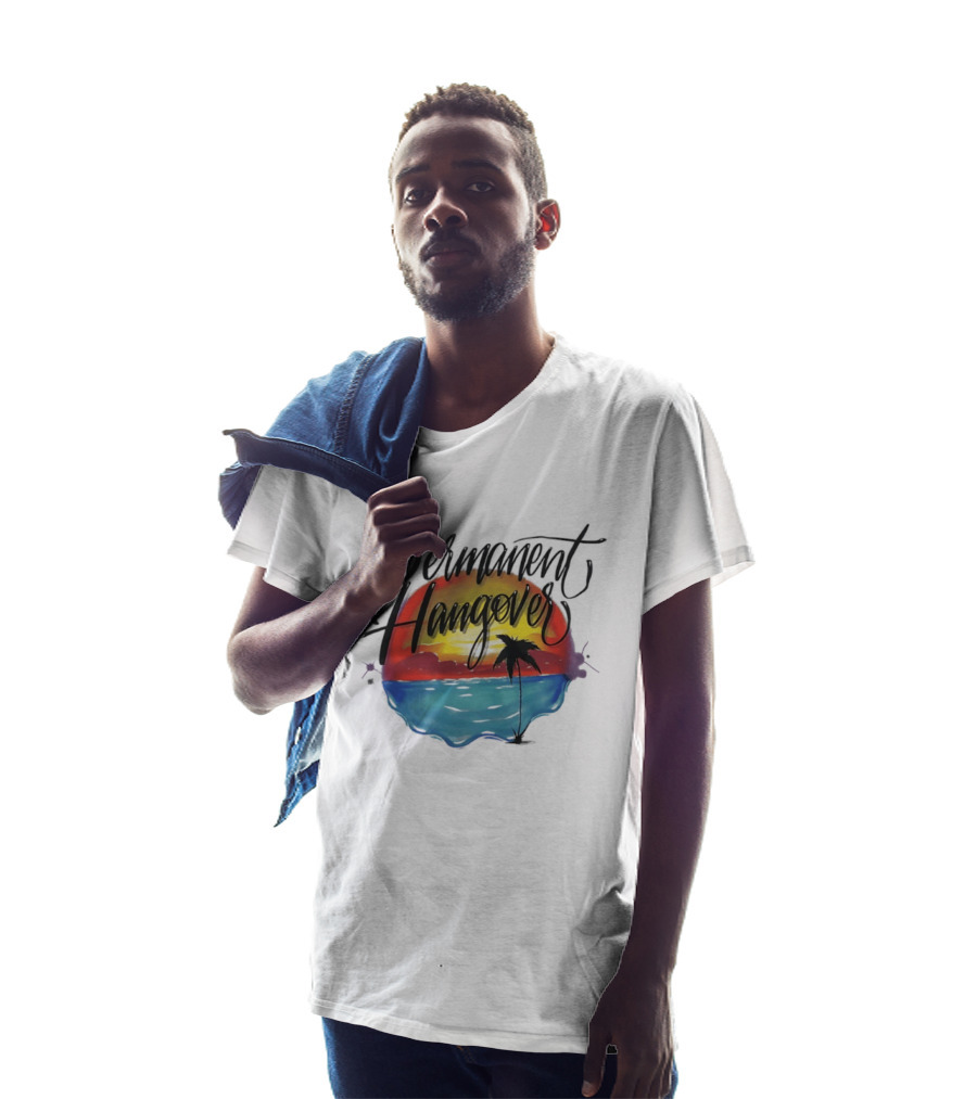Permanent Hangover Sunset Palm 90s Bootleg Airbrush T-Shirt